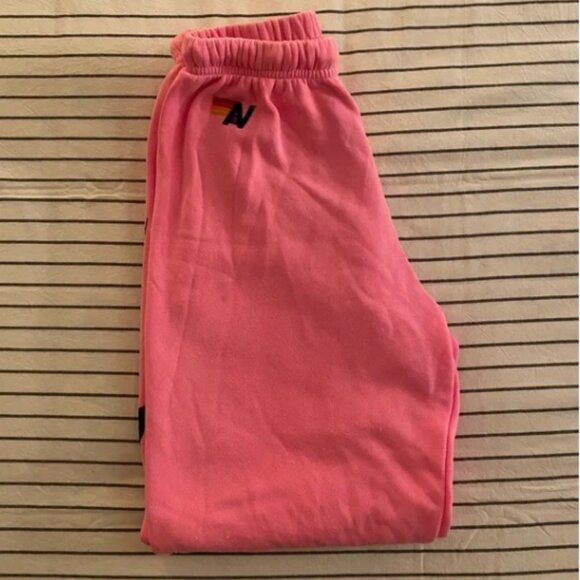 Aviator Nation Pink/Black Bolt Sweatpants XS - Picture 2 of 5